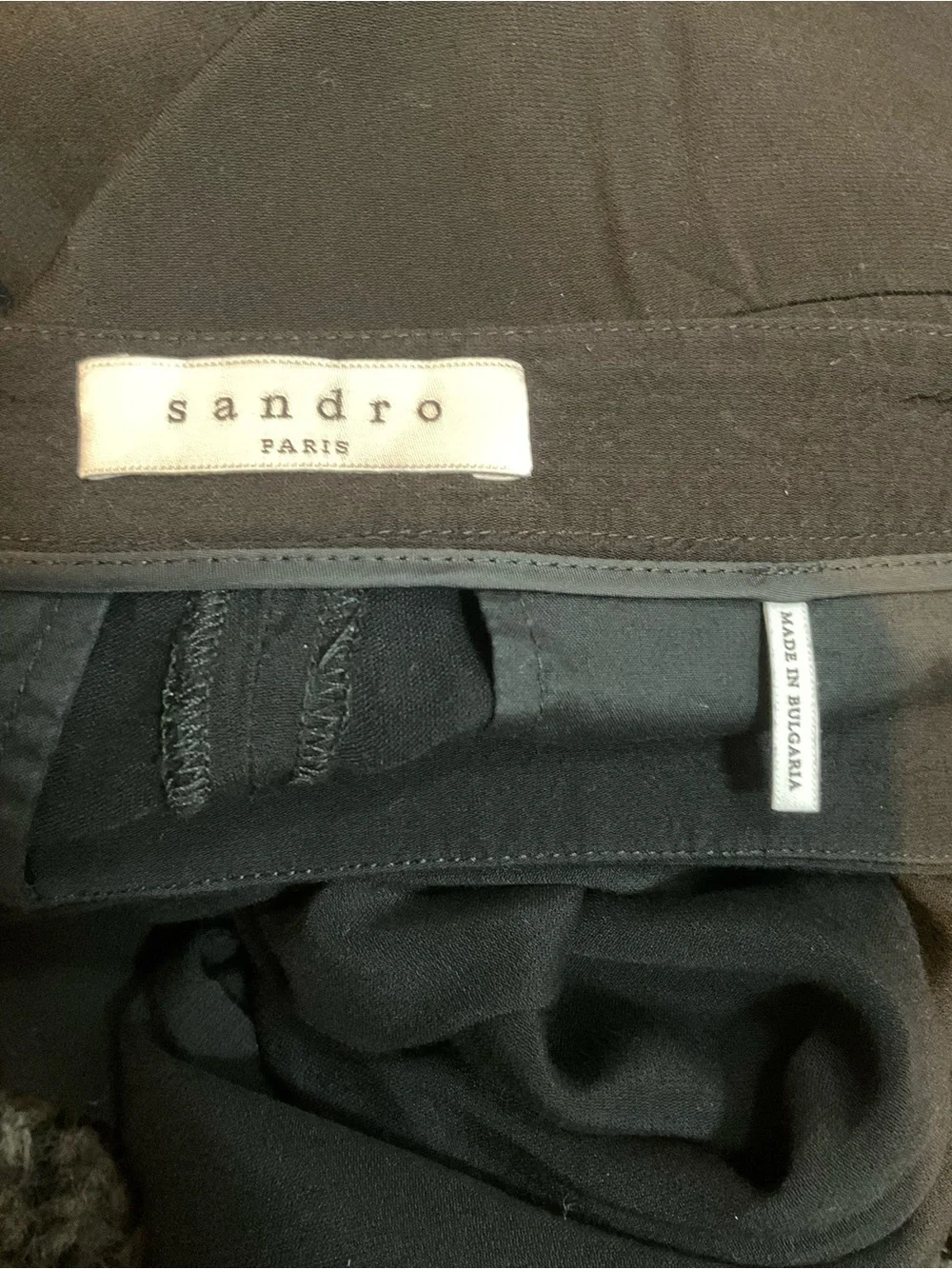 Sandro Black Tailored Pleated Trousers